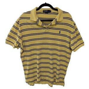 Polo Ralph Lauren Men's Polo Shirt Yellow Stripe Size Large